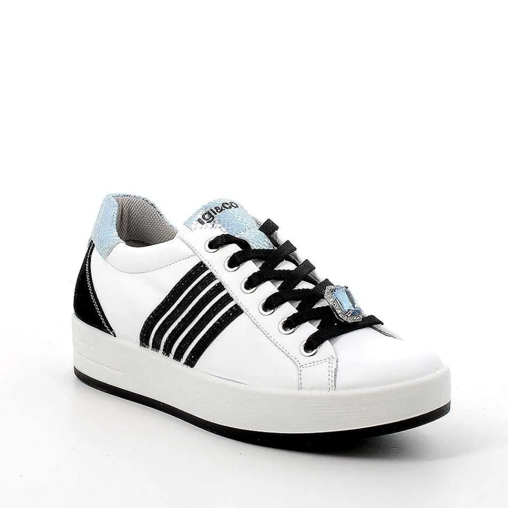 Sneakers|Igi&Co Sneakers In Pelle Da Donna Bianco-Nero