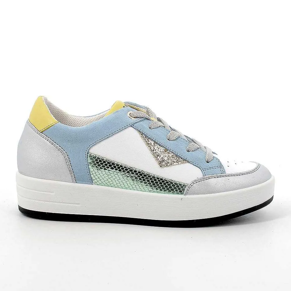 Sneakers|Igi&Co Sneakers In Pelle Da Donna Argento-Bianco