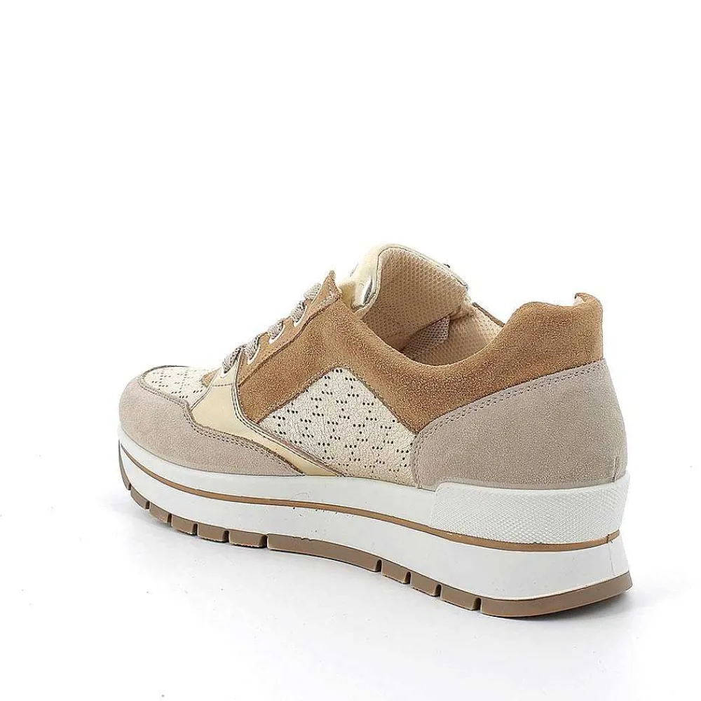 Sneakers|Igi&Co Sneakers In Pelle Da Donna Avorio-Platino