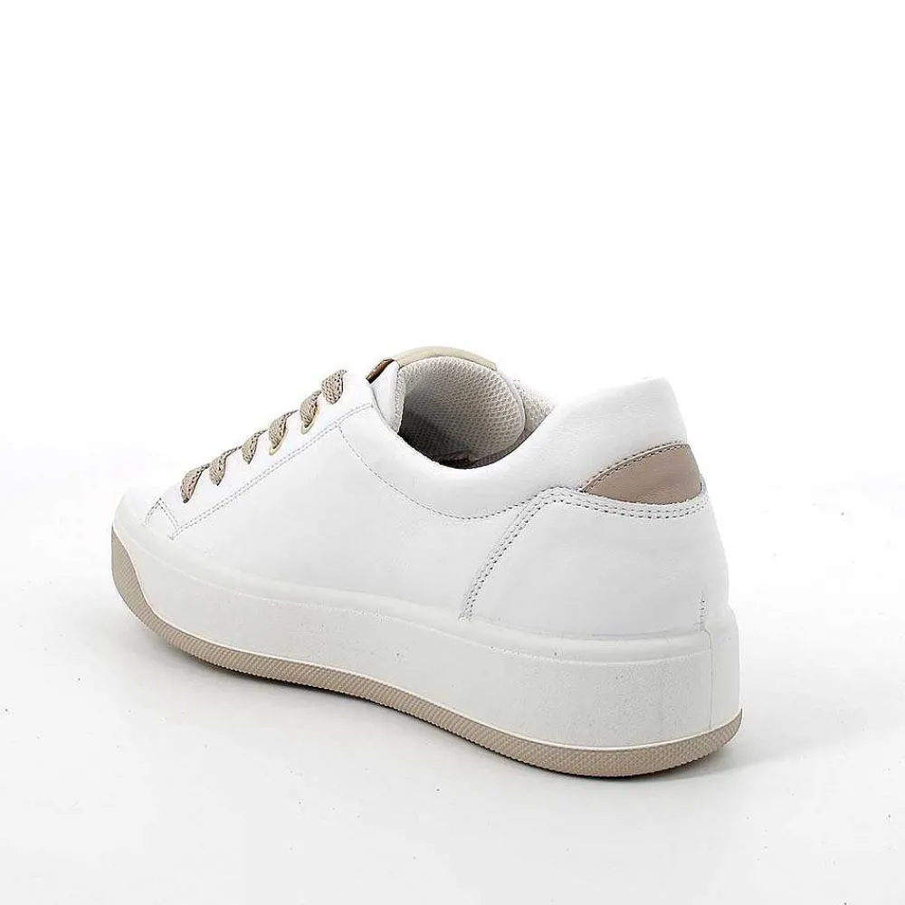 Sneakers|Igi&Co Sneakers In Pelle Da Donna Bianco-Beige
