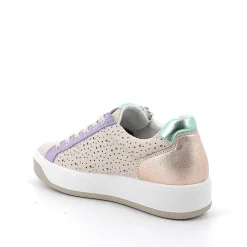 Sneakers|Igi&Co Sneakers In Pelle Da Donna Ecru-Lilla