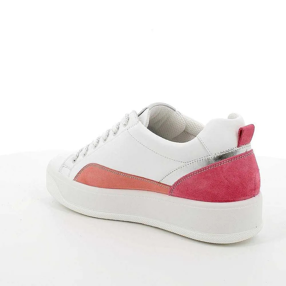 Sneakers|Igi&Co Sneakers In Pelle Da Donna Bianco-Corallo