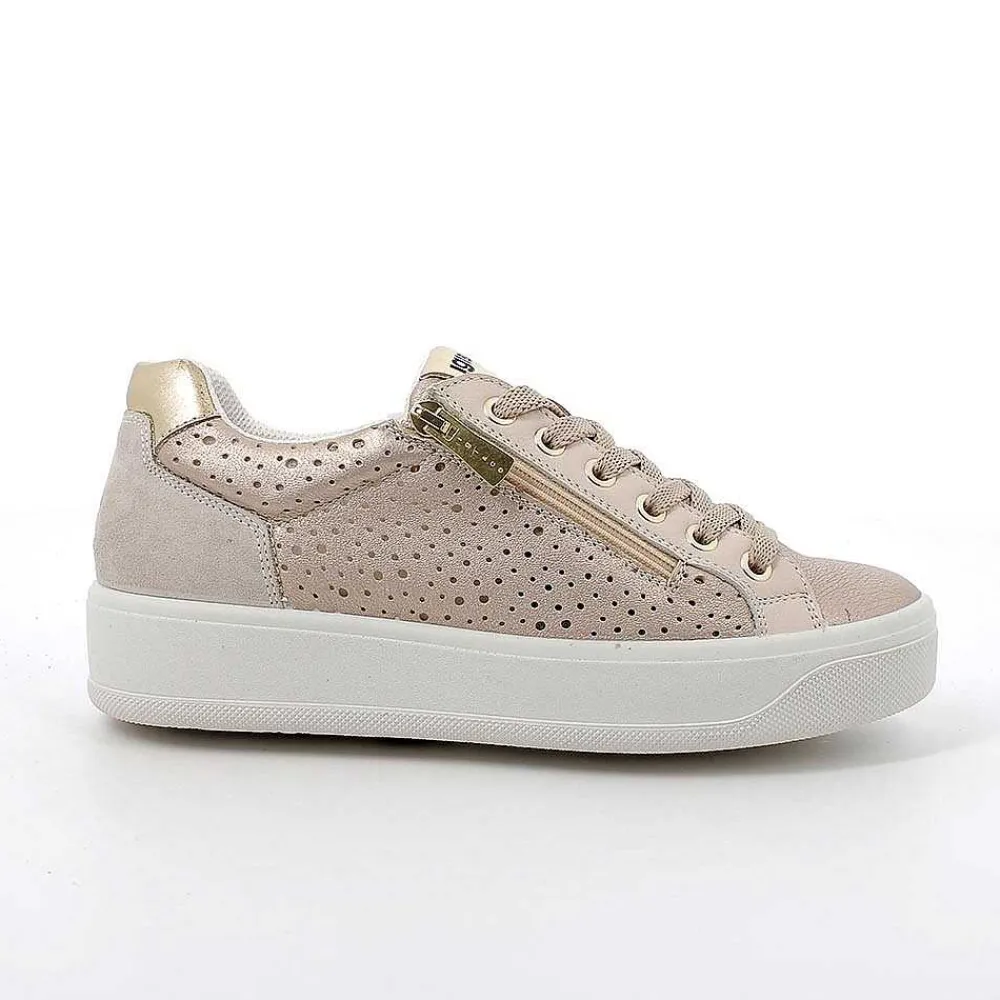 Sneakers|Igi&Co Sneakers In Pelle Da Donna Champagne