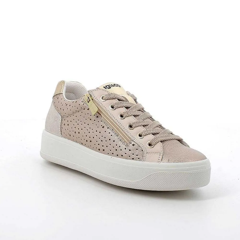 Sneakers|Igi&Co Sneakers In Pelle Da Donna Champagne