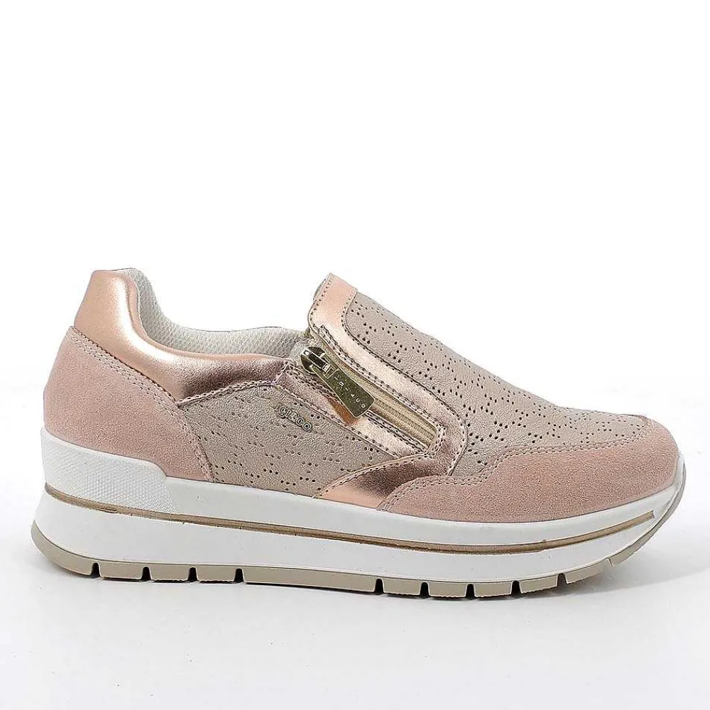 Sneakers|Igi&Co Sneakers In Pelle Da Donna Skin-Champagne