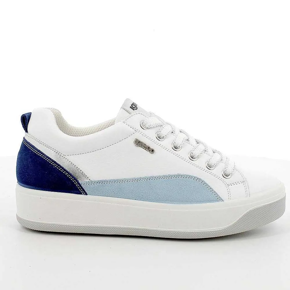 Sneakers|Igi&Co Sneakers In Pelle Da Donna Bianco-Blu