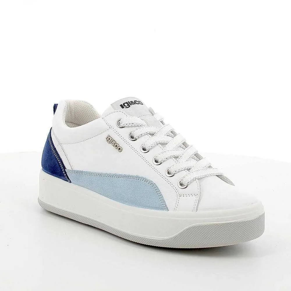 Sneakers|Igi&Co Sneakers In Pelle Da Donna Bianco-Blu