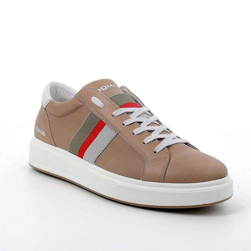 Sneakers|Igi&Co Sneakers In Pelle Da Uomo Taupe-Ghiaccio