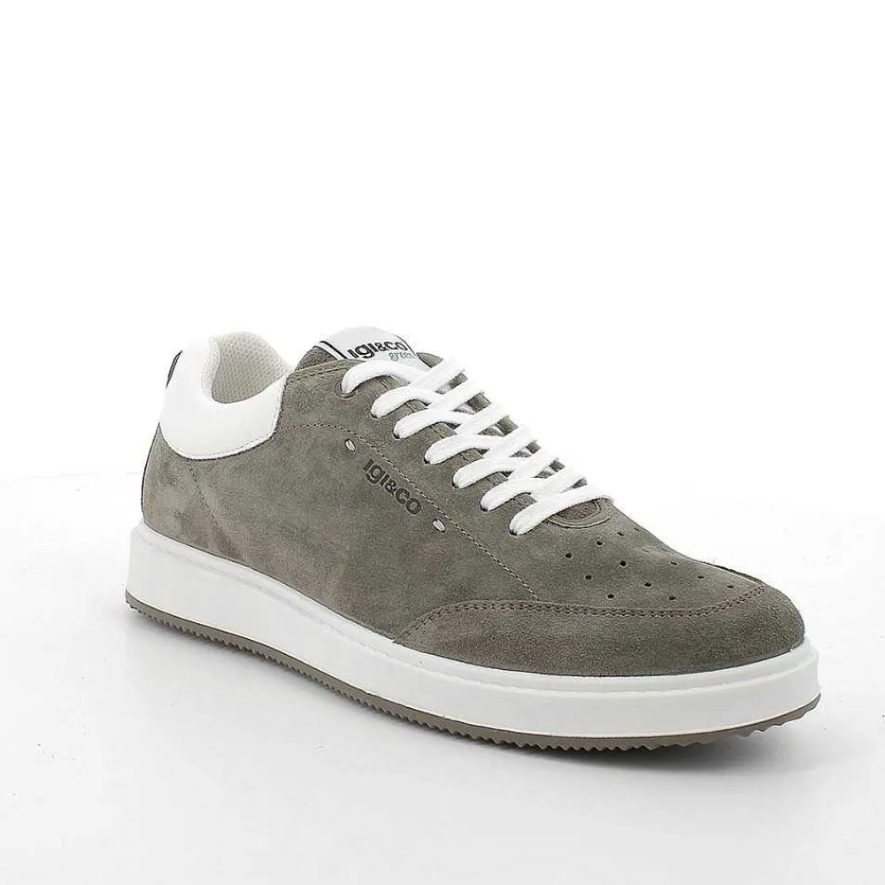 Sneakers|Igi&Co Sneakers In Pelle Da Uomo Verde Militare