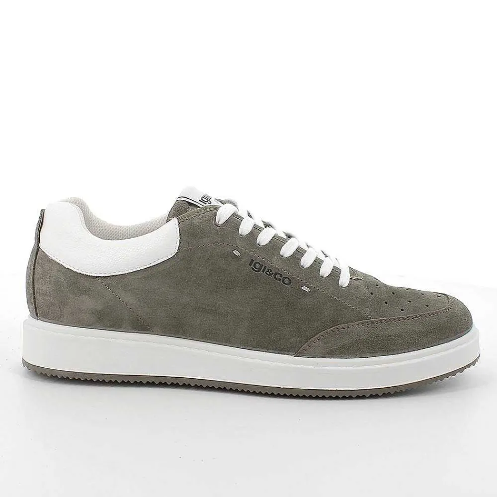 Sneakers|Igi&Co Sneakers In Pelle Da Uomo Verde Militare