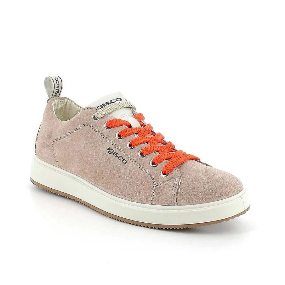 Sneakers|Igi&Co Sneakers In Pelle Da Uomo Beige Scuro