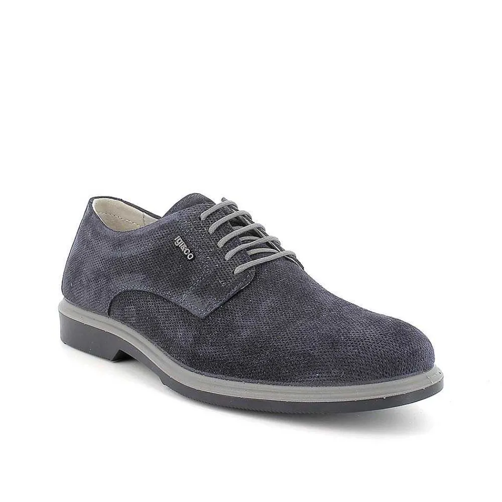 Stringate|Igi&Co Stringate In Pelle Da Uomo Blu