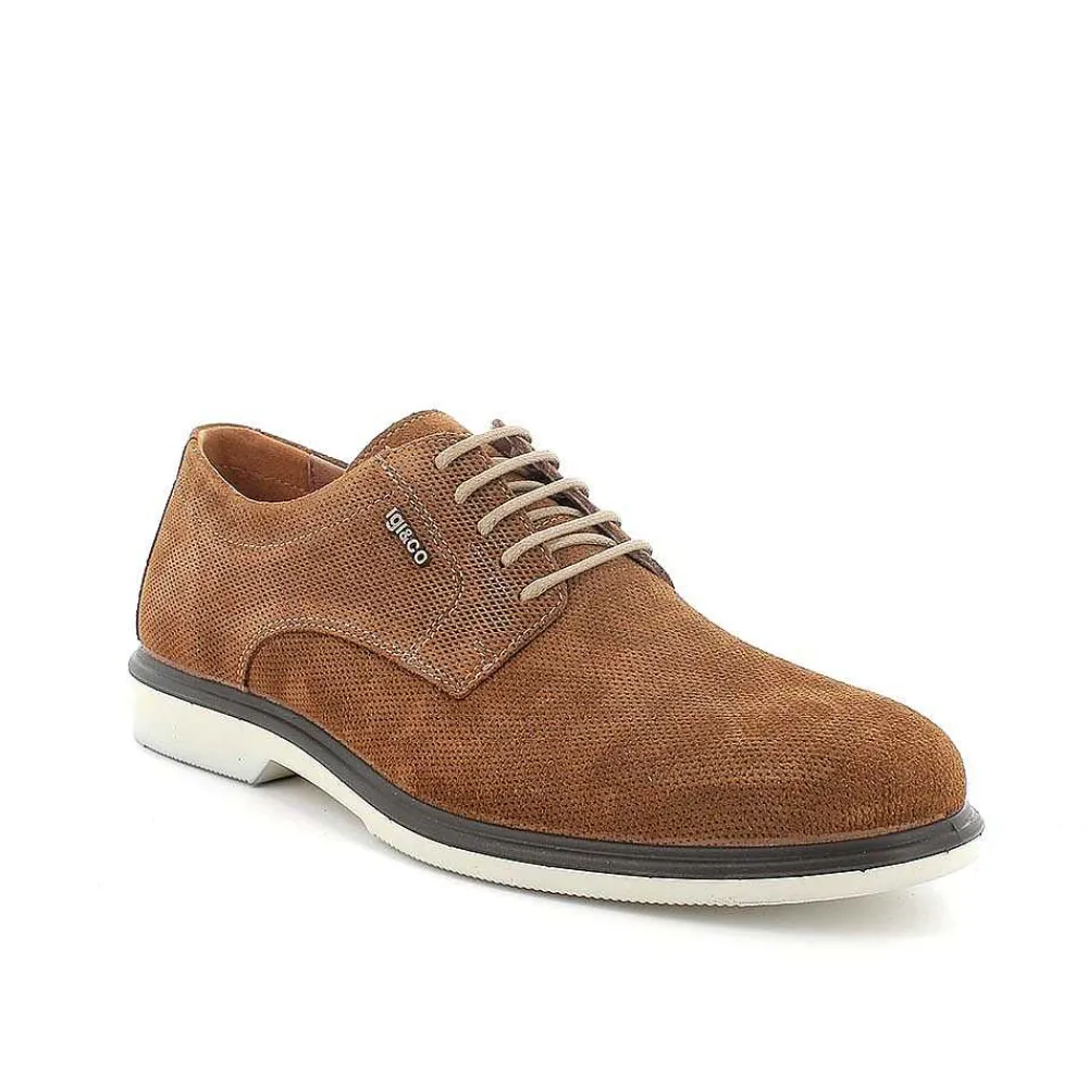 Stringate|Igi&Co Stringate In Pelle Da Uomo Tabacco